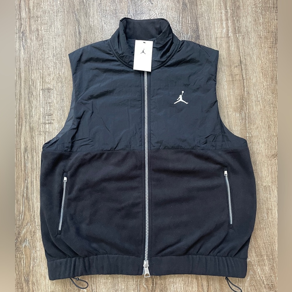 Nike Jordan Essentials Fleece Vest Black Sz Medium FD8628-010